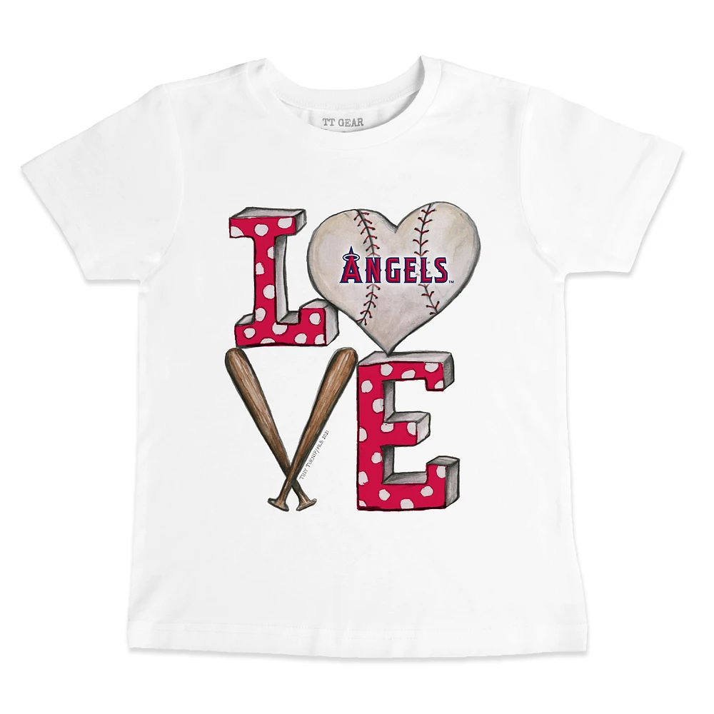 Youth Tiny Turnip White Los Angeles Angels Baseball Love T-Shirt