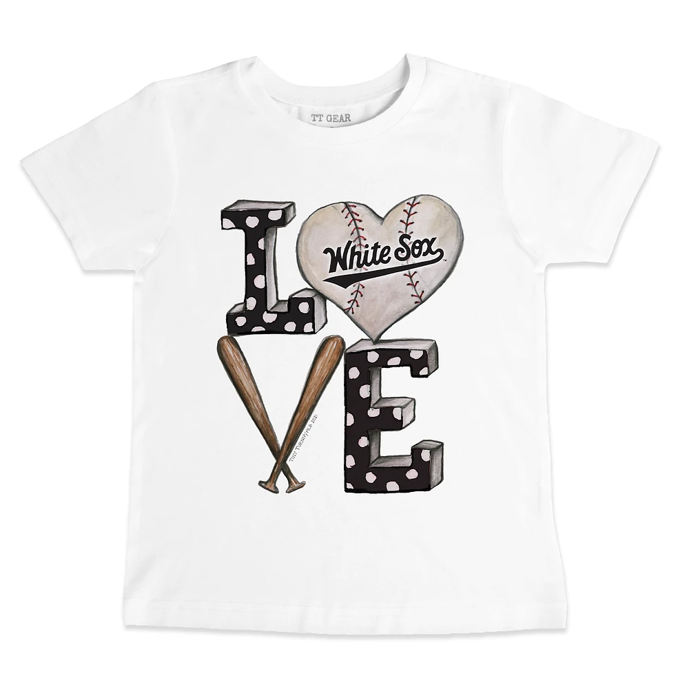 Youth Tiny Turnip White Chicago Sox Baseball Love T-Shirt