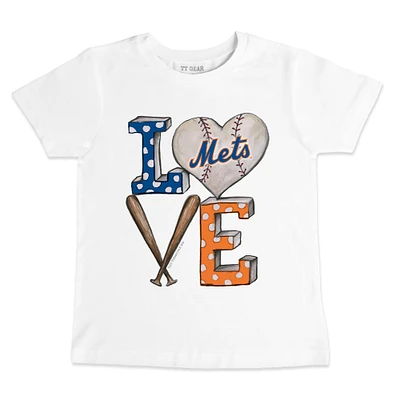 Youth Tiny Turnip White New York Mets Baseball Love T-Shirt