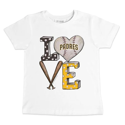 Youth Tiny Turnip White San Diego Padres Baseball Love T-Shirt