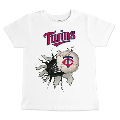 Youth Tiny Turnip White Minnesota Twins Baseball Tear T-Shirt