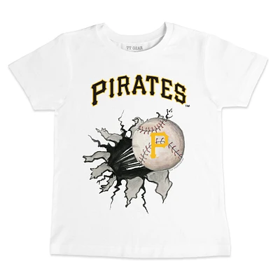 Youth Tiny Turnip White Pittsburgh Pirates Baseball Tear T-Shirt