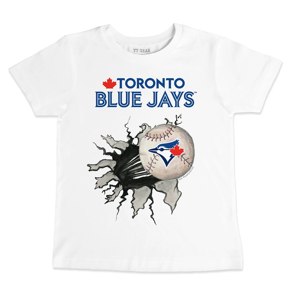 Youth Tiny Turnip White Toronto Blue Jays Baseball Tear T-Shirt