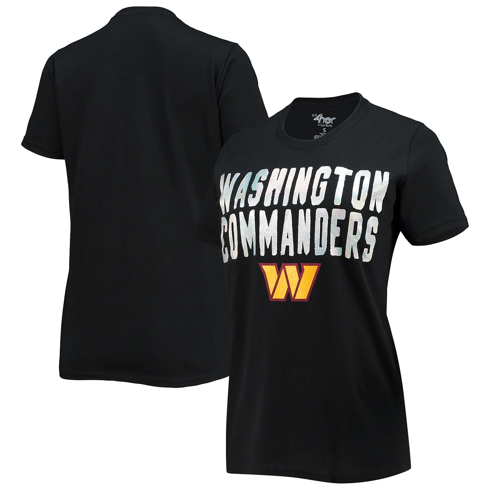 Women's G-III 4Her by Carl Banks Black Washington Commanders Endzone T-Shirt