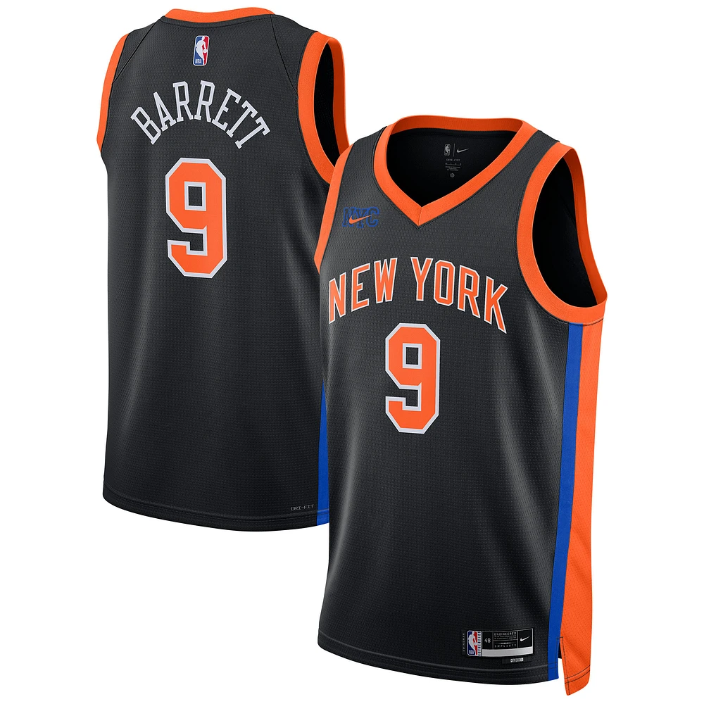 Unisex Nike RJ Barrett Black New York Knicks 2022/23 Swingman Jersey - City Edition