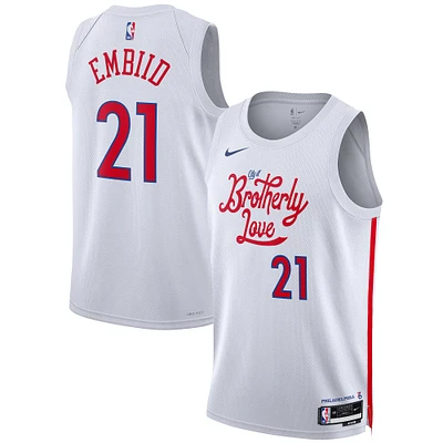 Unisex Nike Joel Embiid White Philadelphia 76ers 2022/23 Swingman Jersey - City Edition