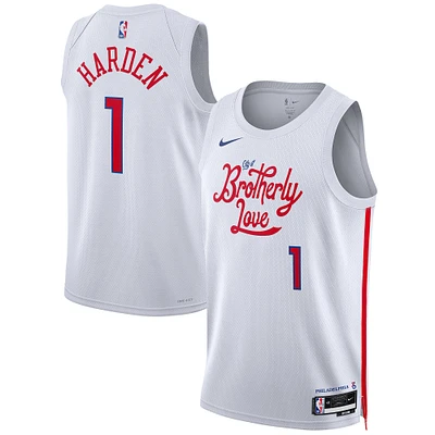 Unisex Nike James Harden White Philadelphia 76ers 2022/23 Swingman Jersey - City Edition