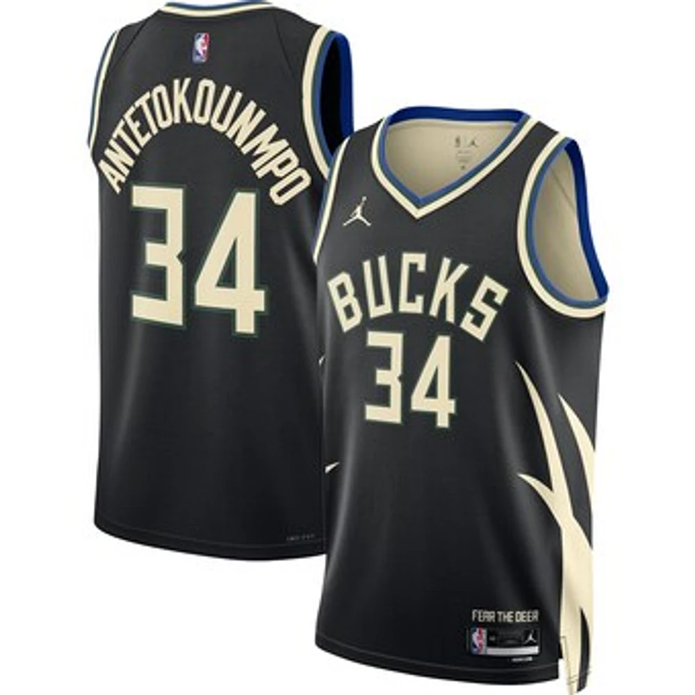 Unisex Jordan Brand Giannis Antetokounmpo Black Milwaukee Bucks Swingman Jersey - Statement Edition