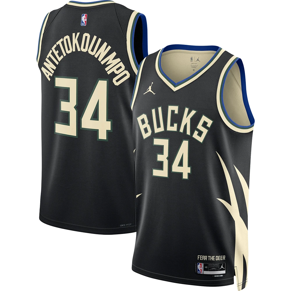 Unisex Jordan Brand Giannis Antetokounmpo Black Milwaukee Bucks Swingman Jersey - Statement Edition