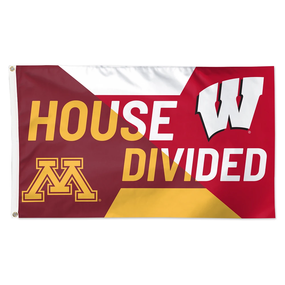 WinCraft Minnesota Golden Gophers vs Wisconsin Badgers 3' x 5' Single-Sided Deluxe House Divided Flag