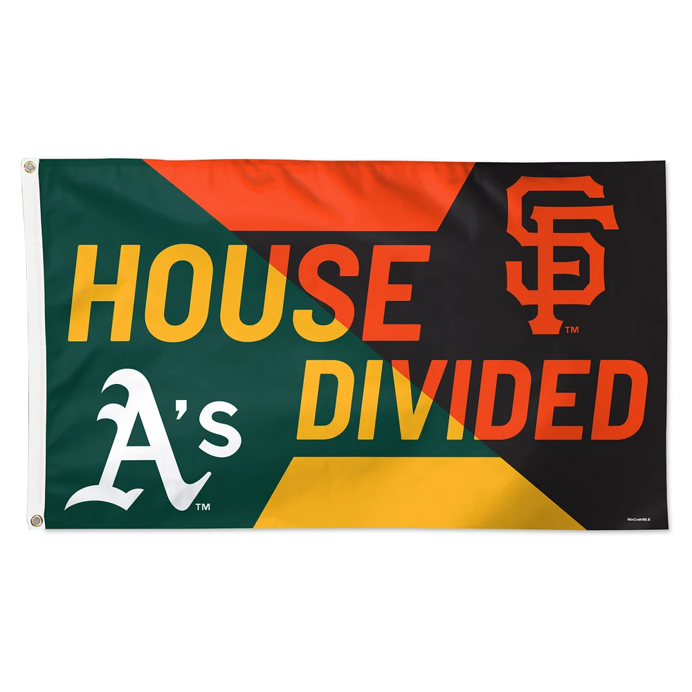 WinCraft San Francisco Giants vs Oakland Athletics 3' x 5' Single-Sided Deluxe House Divided Flag