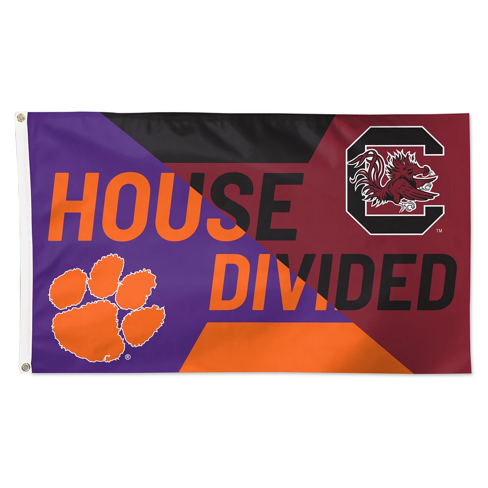 WinCraft South Carolina Gamecocks vs Clemson Tigers 3' x 5' Single-Sided Deluxe House Divided Flag