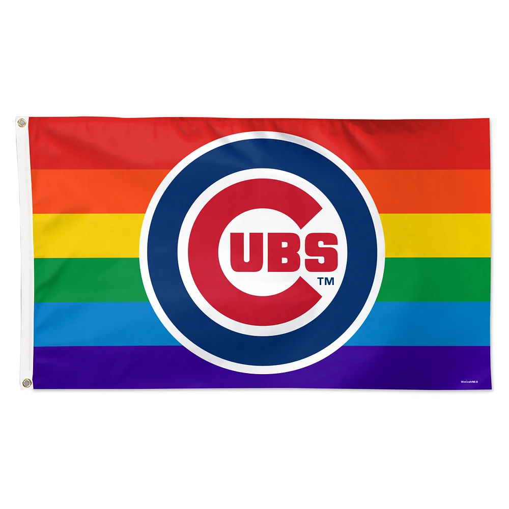 WinCraft Chicago Cubs 3' x 5' Single-Sided Deluxe Team Pride Flag