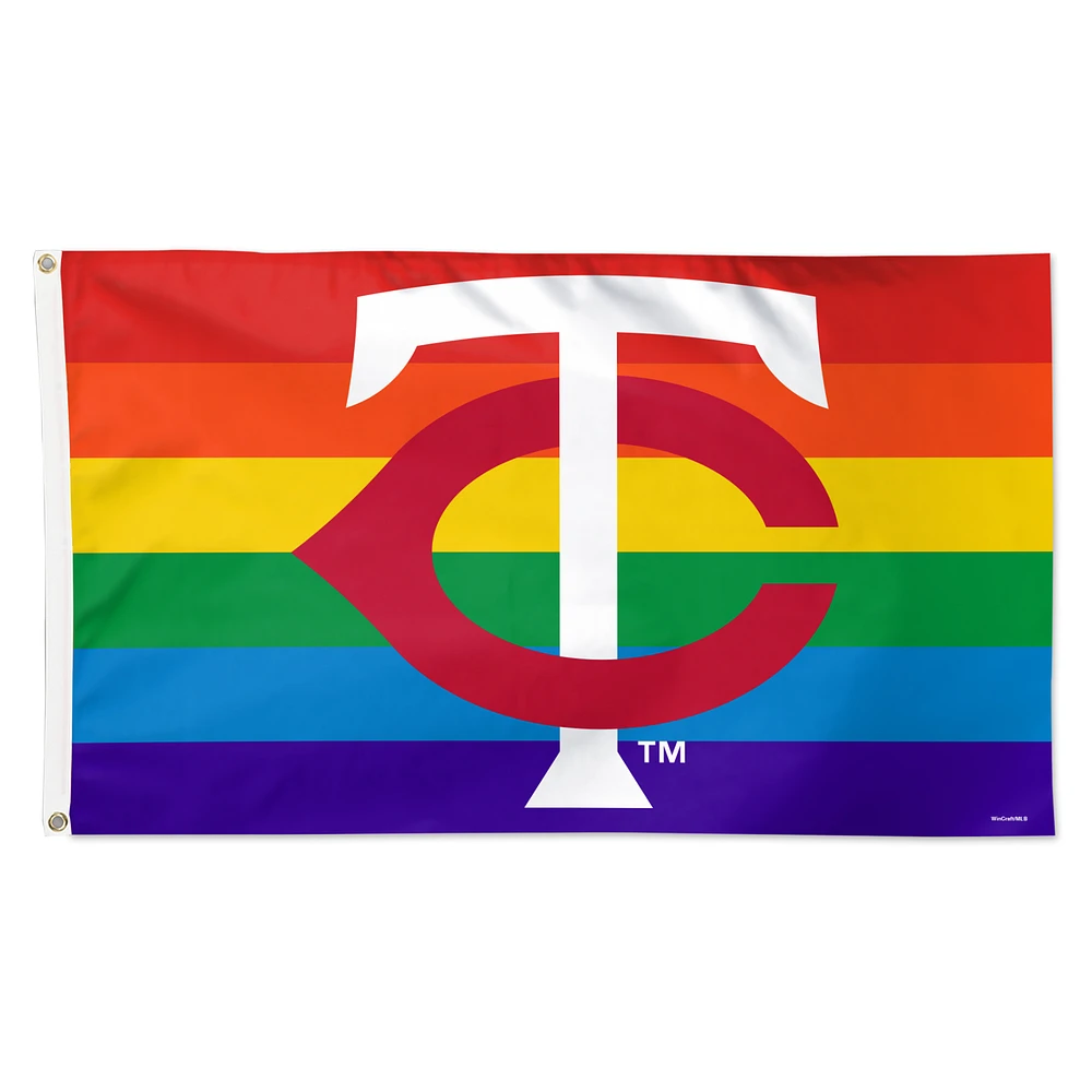 WinCraft Minnesota Twins 3' x 5' Single-Sided Deluxe Team Pride Flag