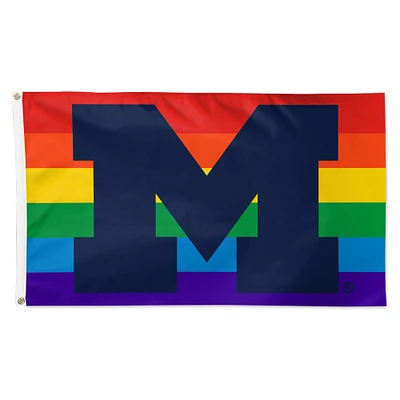 WinCraft Michigan Wolverines 3' x 5' Single-Sided Deluxe Team Pride Flag