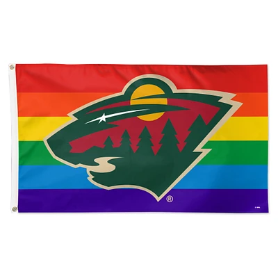 WinCraft Minnesota Wild 3' x 5' Single-Sided Deluxe Team Pride Flag