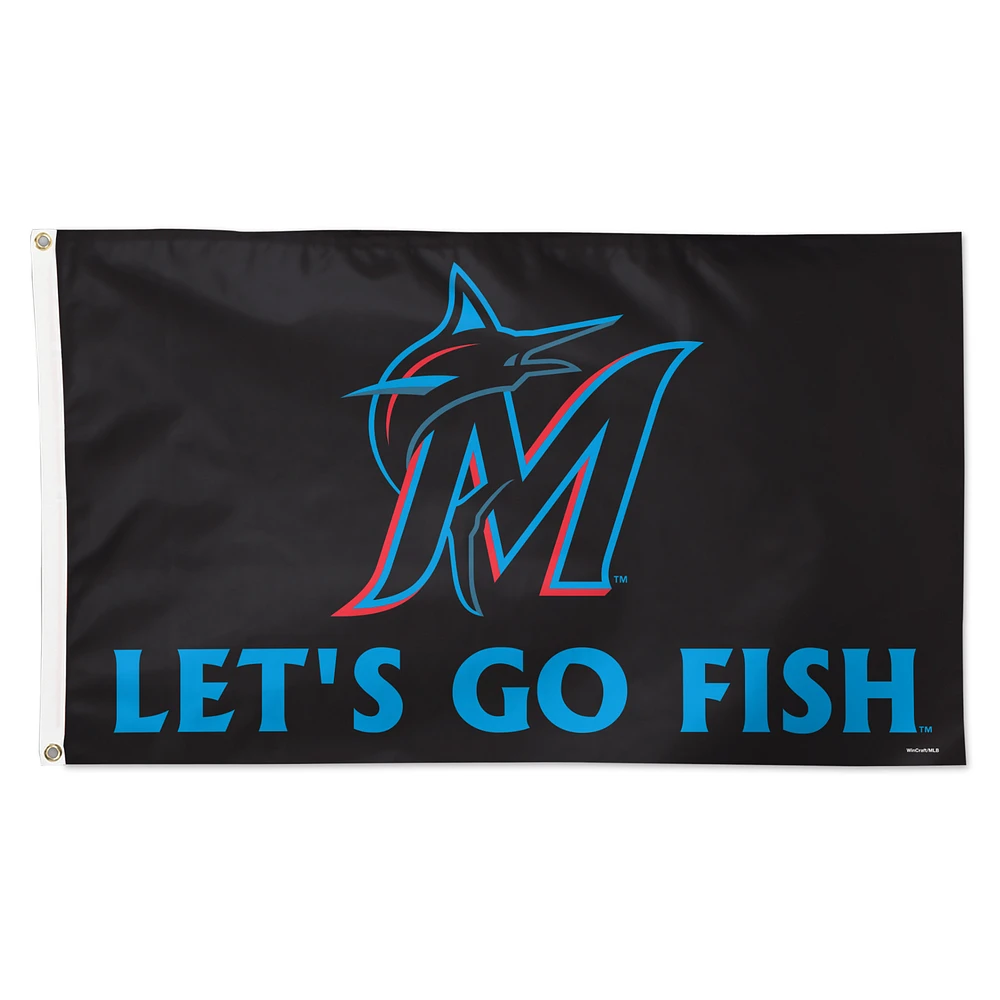 WinCraft Miami Marlins 3' x 5' Single-Sided Deluxe Team Slogan Flag