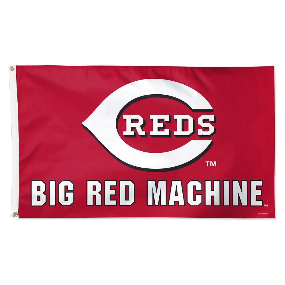 WinCraft Cincinnati Reds 3' x 5' Single-Sided Deluxe Team Slogan Flag