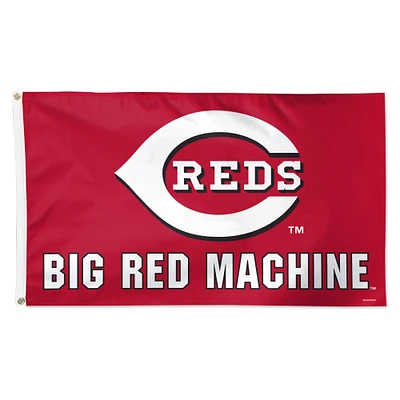 WinCraft Cincinnati Reds 3' x 5' Single-Sided Deluxe Team Slogan Flag