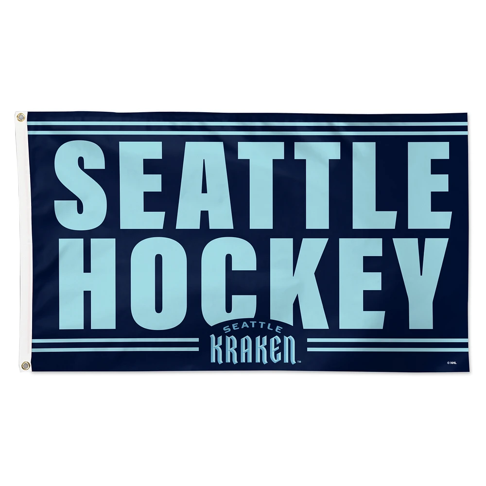 WinCraft Seattle Kraken 3' x 5' Single-Sided Deluxe Team Slogan Flag
