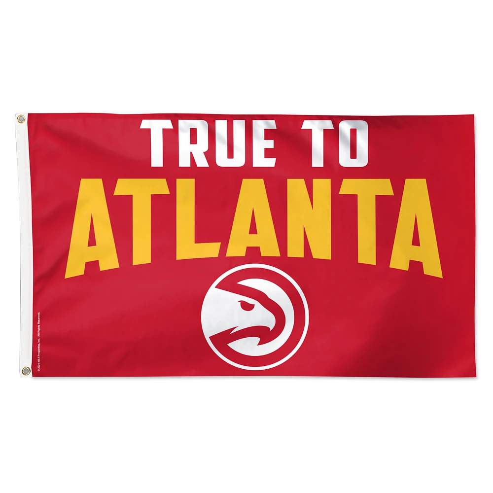 WinCraft Atlanta Hawks 3' x 5' Single-Sided Deluxe Team Slogan Flag