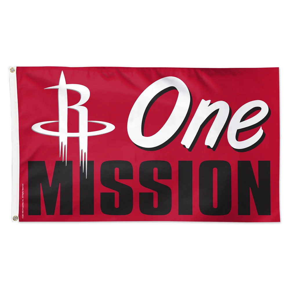 WinCraft Houston Rockets 3' x 5' Single-Sided Deluxe Team Slogan Flag
