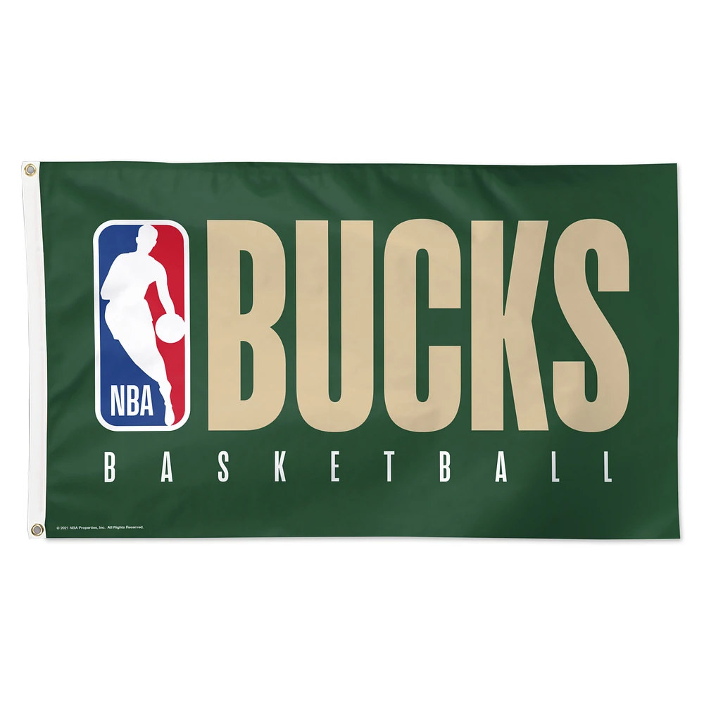 WinCraft Milwaukee Bucks 3' x 5' Single-Sided Inspired Board Deluxe Flag