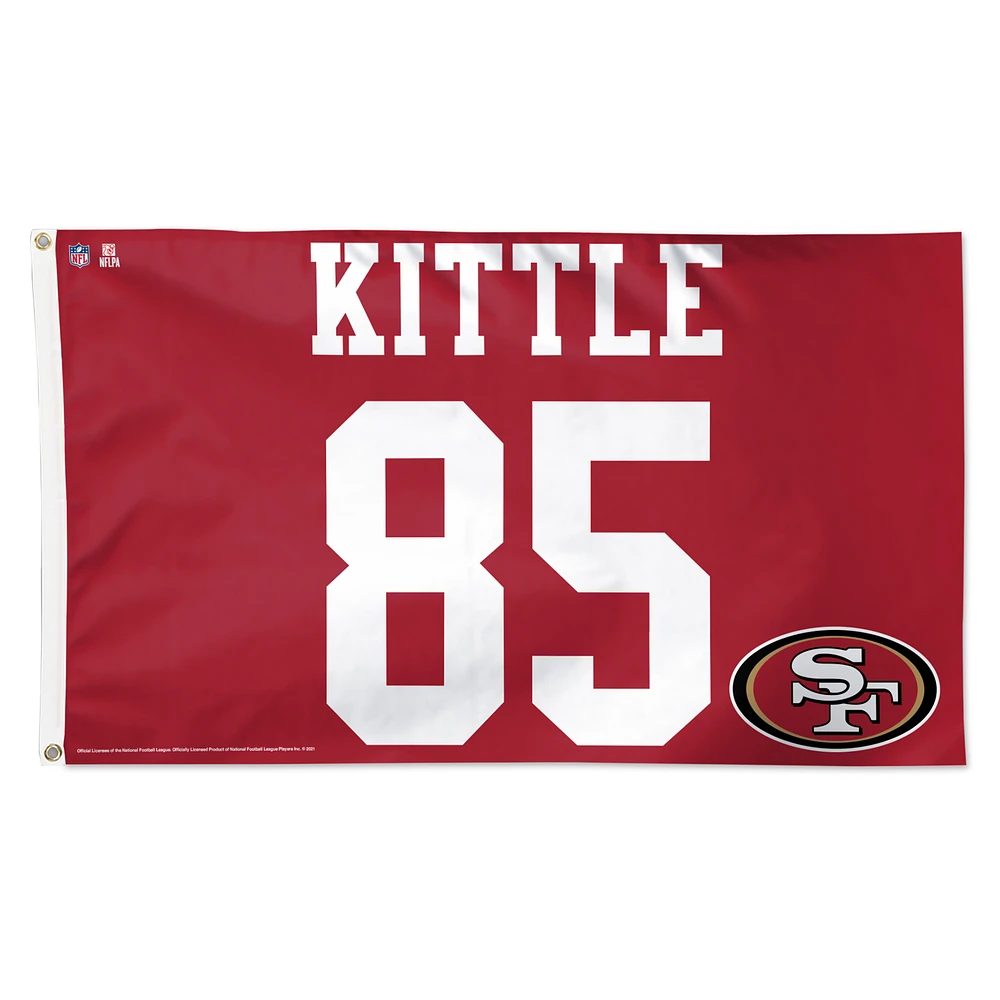 WinCraft George Kittle San Francisco 49ers 3' x 5' Single-Sided Deluxe Name & Number Flag