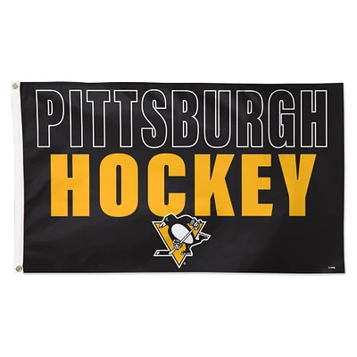 WinCraft Pittsburgh Penguins 3' x 5' Single-Sided Team Location Deluxe Flag