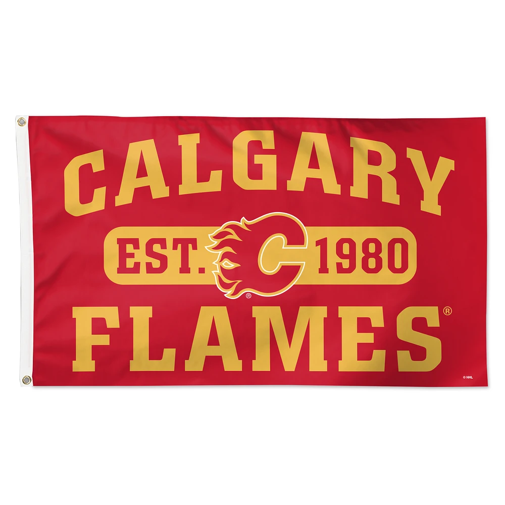 WinCraft Calgary Flames 3' x 5' Single-Sided Franchise Establishment Deluxe Flag