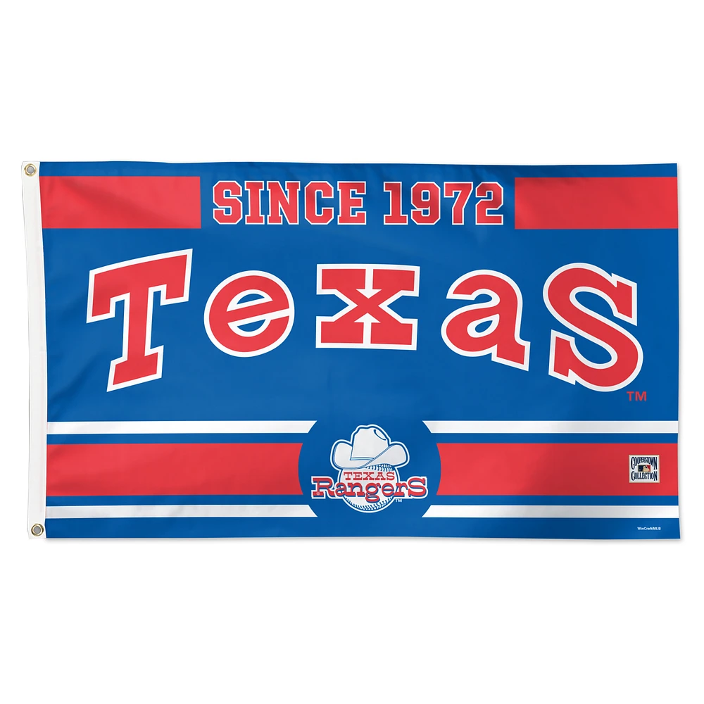 WinCraft Texas Rangers 3' x 5' Single-Sided Franchise Establishment Deluxe Flag