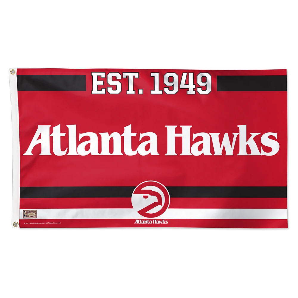 WinCraft Atlanta Hawks 3' x 5' Single-Sided Franchise Establishment Deluxe Flag