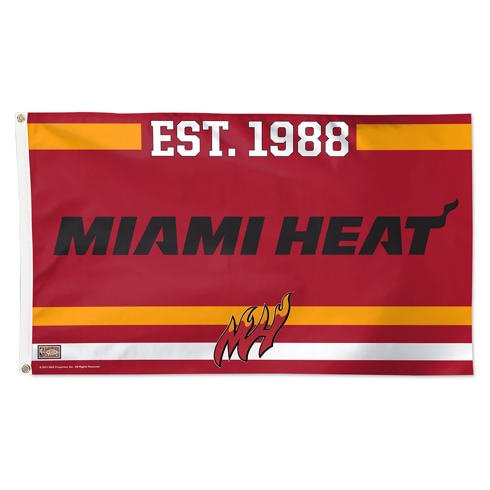 WinCraft Miami Heat 3' x 5' Single-Sided Franchise Establishment Deluxe Flag