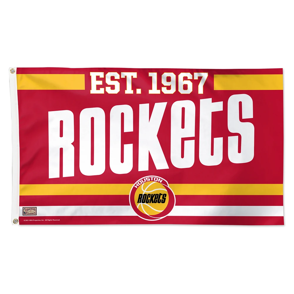 WinCraft Houston Rockets 3' x 5' Single-Sided Franchise Establishment Deluxe Flag