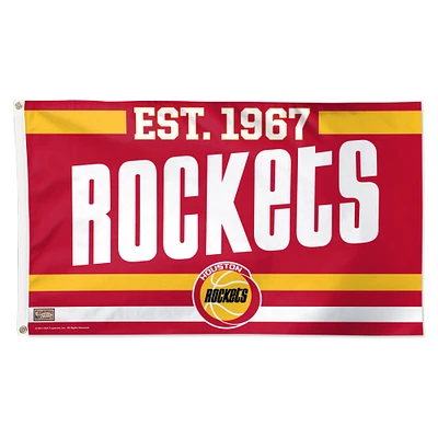 WinCraft Houston Rockets 3' x 5' Single-Sided Franchise Establishment Deluxe Flag