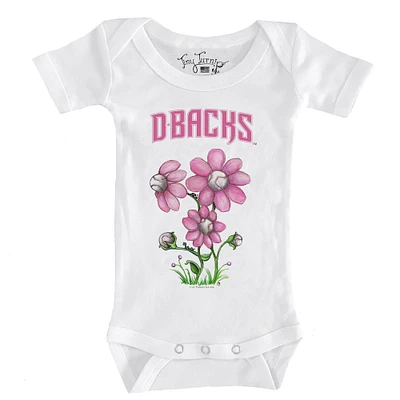 Infant Tiny Turnip White Arizona Diamondbacks Blooming Baseballs Bodysuit