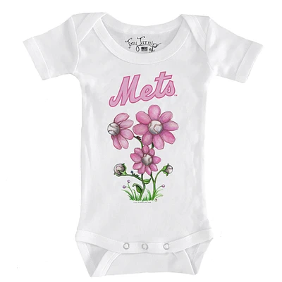 Infant Tiny Turnip White New York Mets Blooming Baseballs Bodysuit