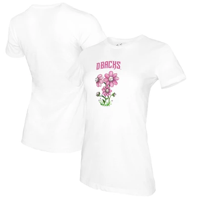 Women's Tiny Turnip White Arizona Diamondbacks Blooming Baseballs T-Shirt