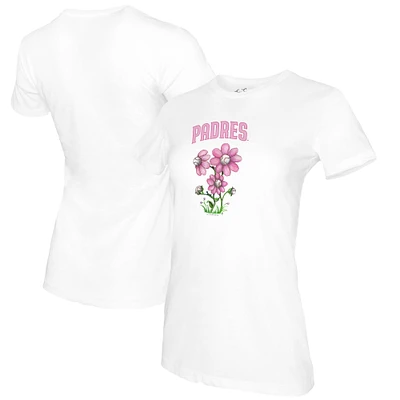 Women's Tiny Turnip White San Diego Padres Blooming Baseballs T-Shirt