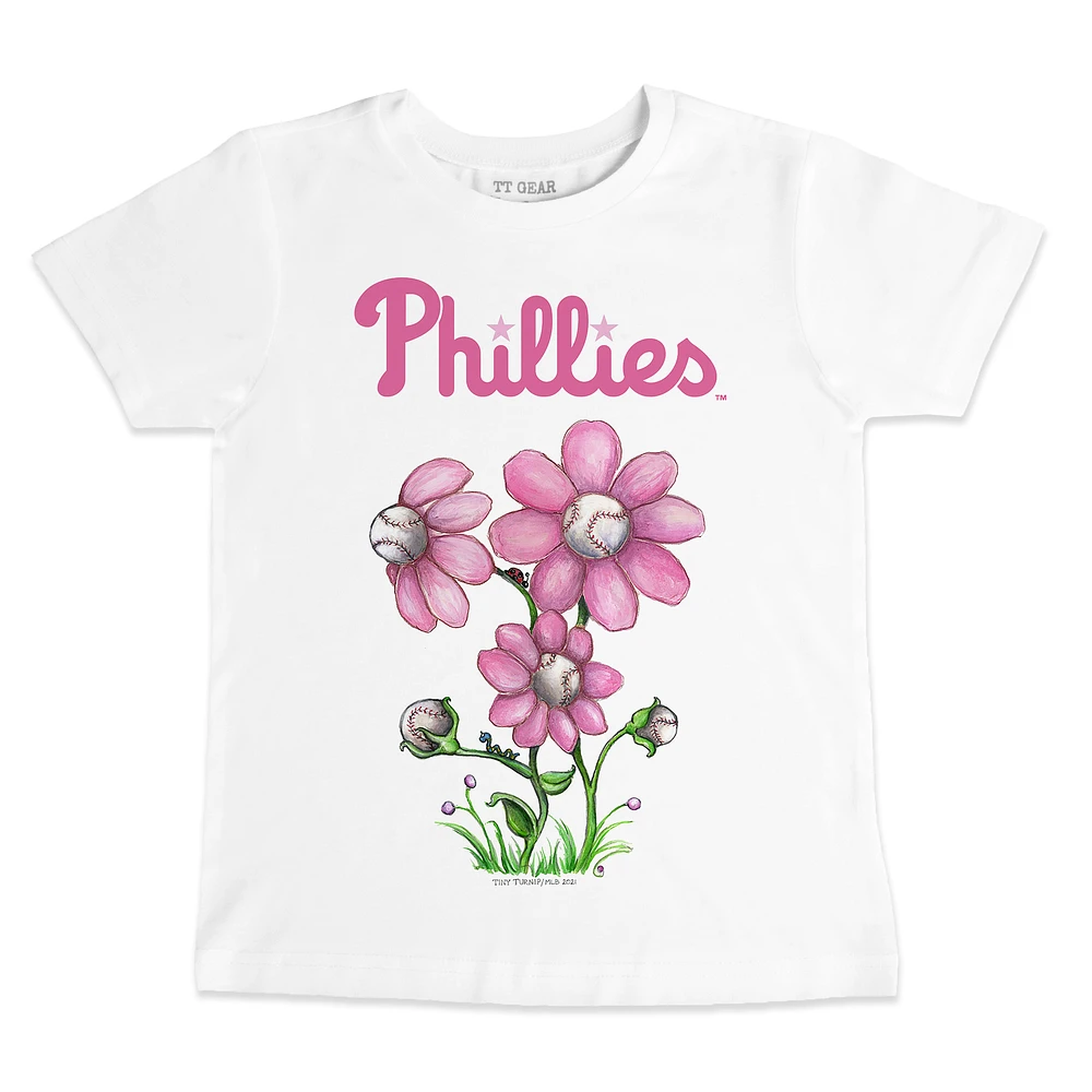 Infant Tiny Turnip White Philadelphia Phillies Blooming Baseballs T-Shirt