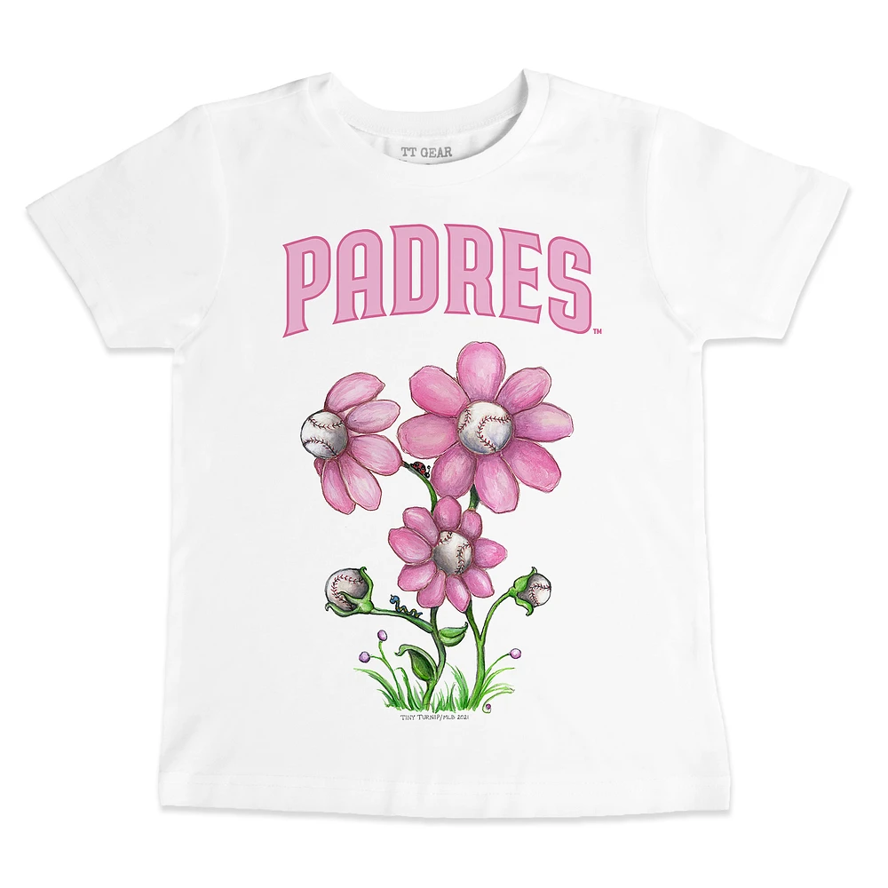 Infant Tiny Turnip White San Diego Padres Blooming Baseballs T-Shirt
