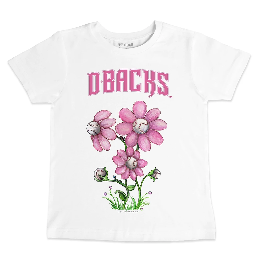 Toddler Tiny Turnip White Arizona Diamondbacks Blooming Baseballs T-Shirt