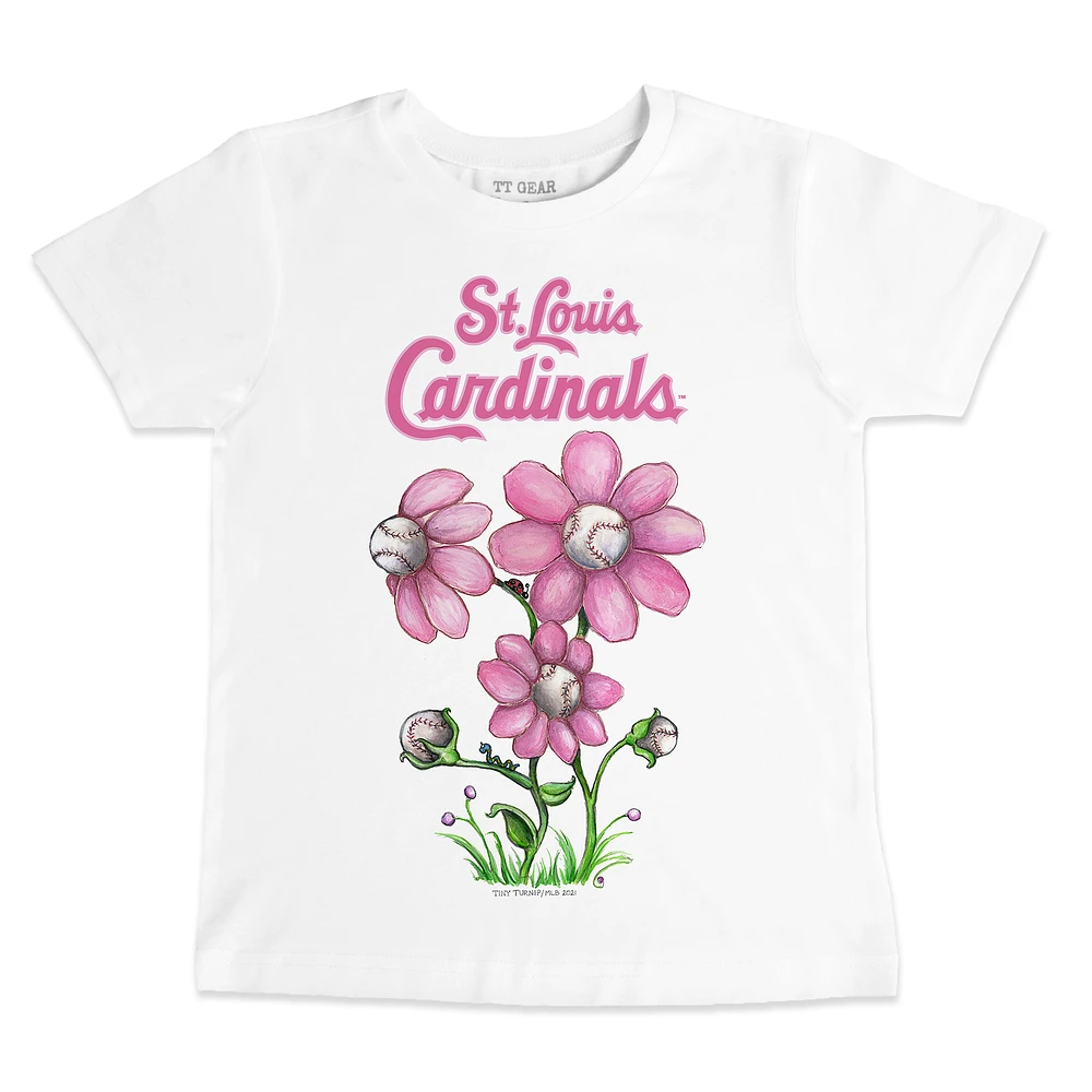 Toddler Tiny Turnip White St. Louis Cardinals Blooming Baseballs T-Shirt