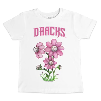 Youth Tiny Turnip White Arizona Diamondbacks Blooming Baseballs T-Shirt