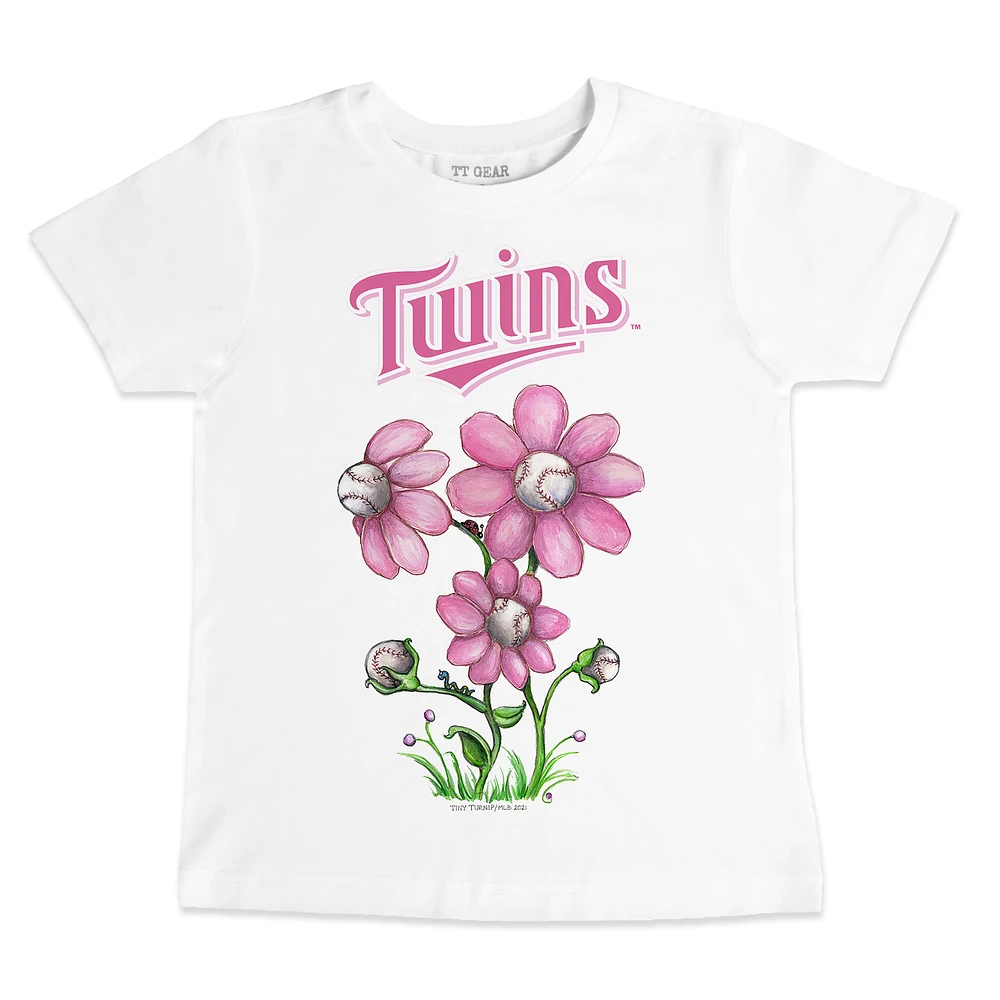 Youth Tiny Turnip White Minnesota Twins Blooming Baseballs T-Shirt