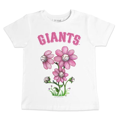 Youth Tiny Turnip White San Francisco Giants Blooming Baseballs T-Shirt
