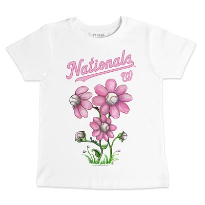 Youth Tiny Turnip White Washington Nationals Blooming Baseballs T-Shirt