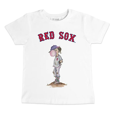 Toddler Tiny Turnip White Boston Red Sox Bubbles T-Shirt