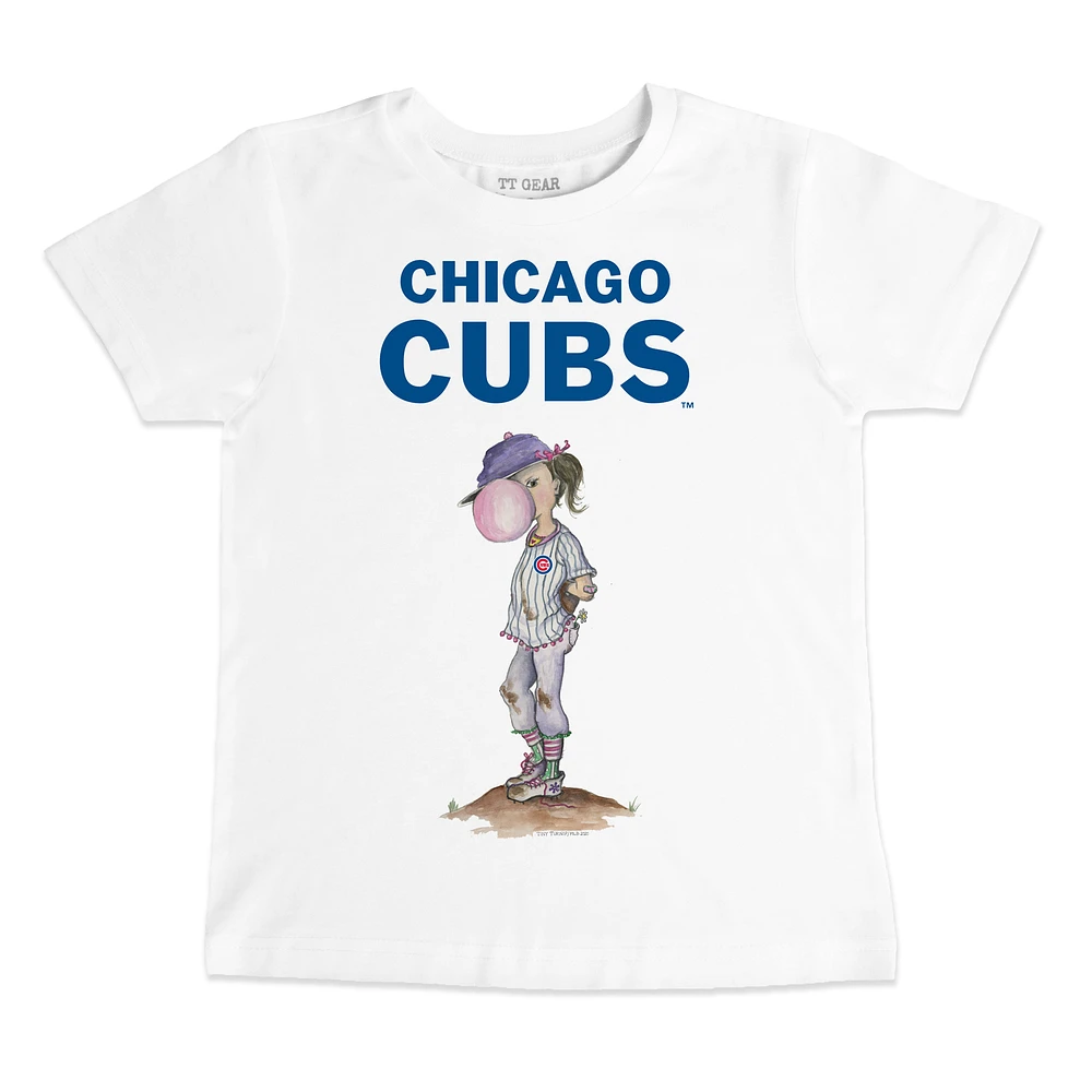 Toddler Tiny Turnip White Chicago Cubs Bubbles T-Shirt