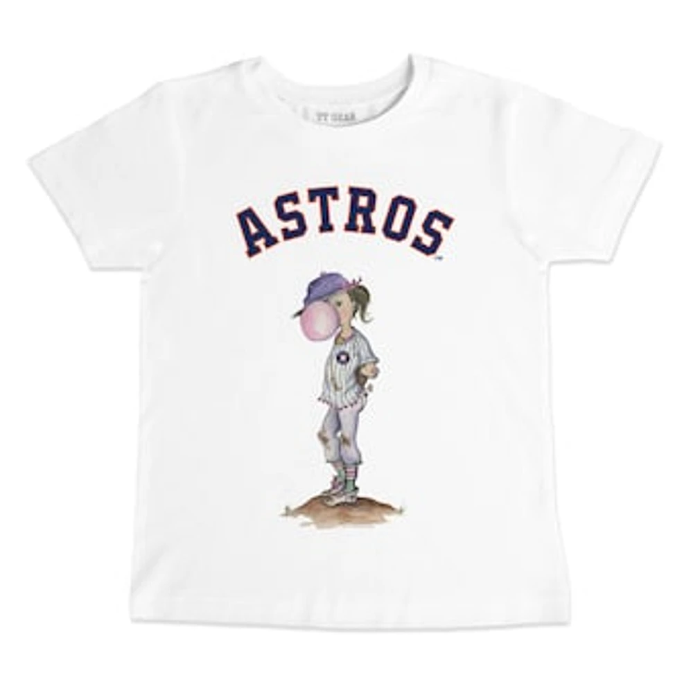 Toddler Tiny Turnip White Houston Astros Bubbles T-Shirt